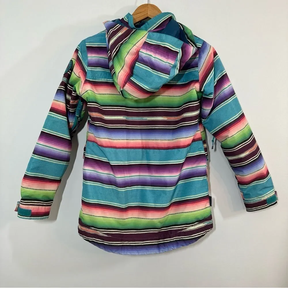 Burton Elstar Dry Ride Girl’s Medium Color Block Ski Snowboard Jacket Rainbow
